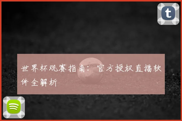 世界杯观赛指南：官方授权直播软件全解析